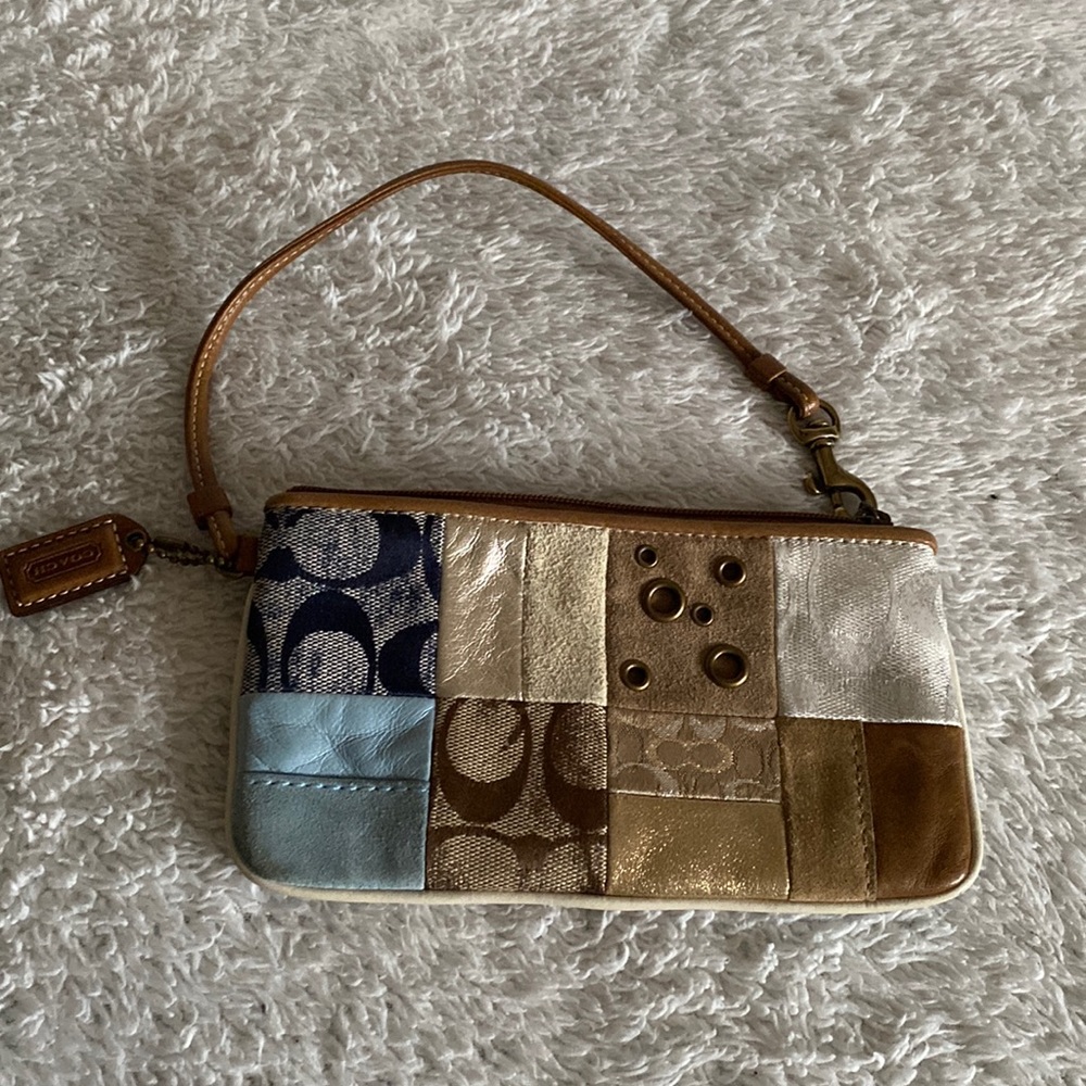 Coach Wristlet- Mixed Media Multicolor Patchwork